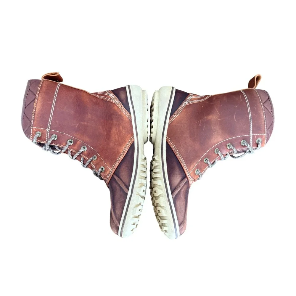 LL‎ Bean Tek 2.5 Leather Duck Boots Brown Waterproof Lace Up Women SiE 7.5
